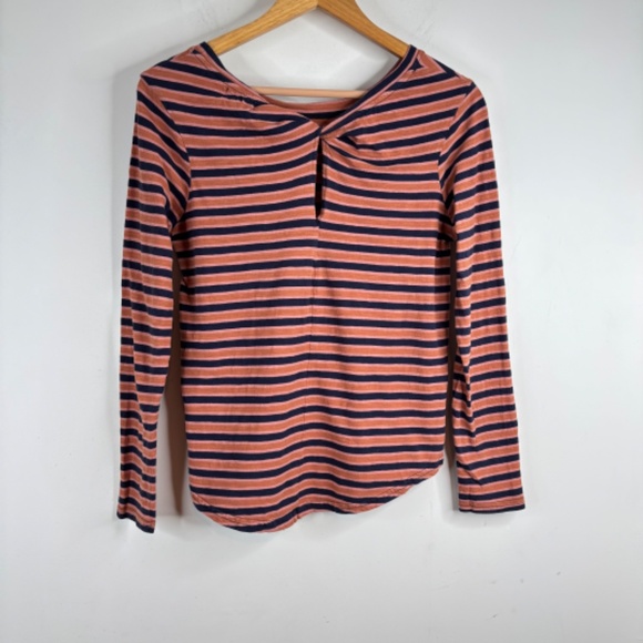 Pact Long Sleeve Shirt S Easy Slub Twist Back Harvest Stripe Organic Sustainable - Picture 4 of 11